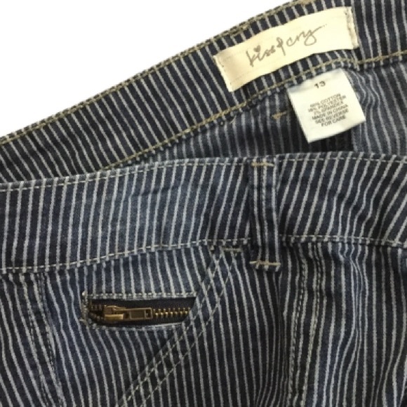 Blue and white stripe train conductor jean capris size 13 - Picture 7 of 7
